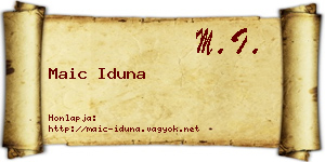 Maic Iduna névjegykártya